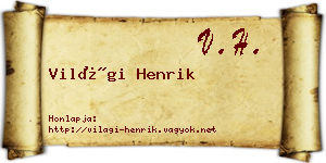 Világi Henrik névjegykártya